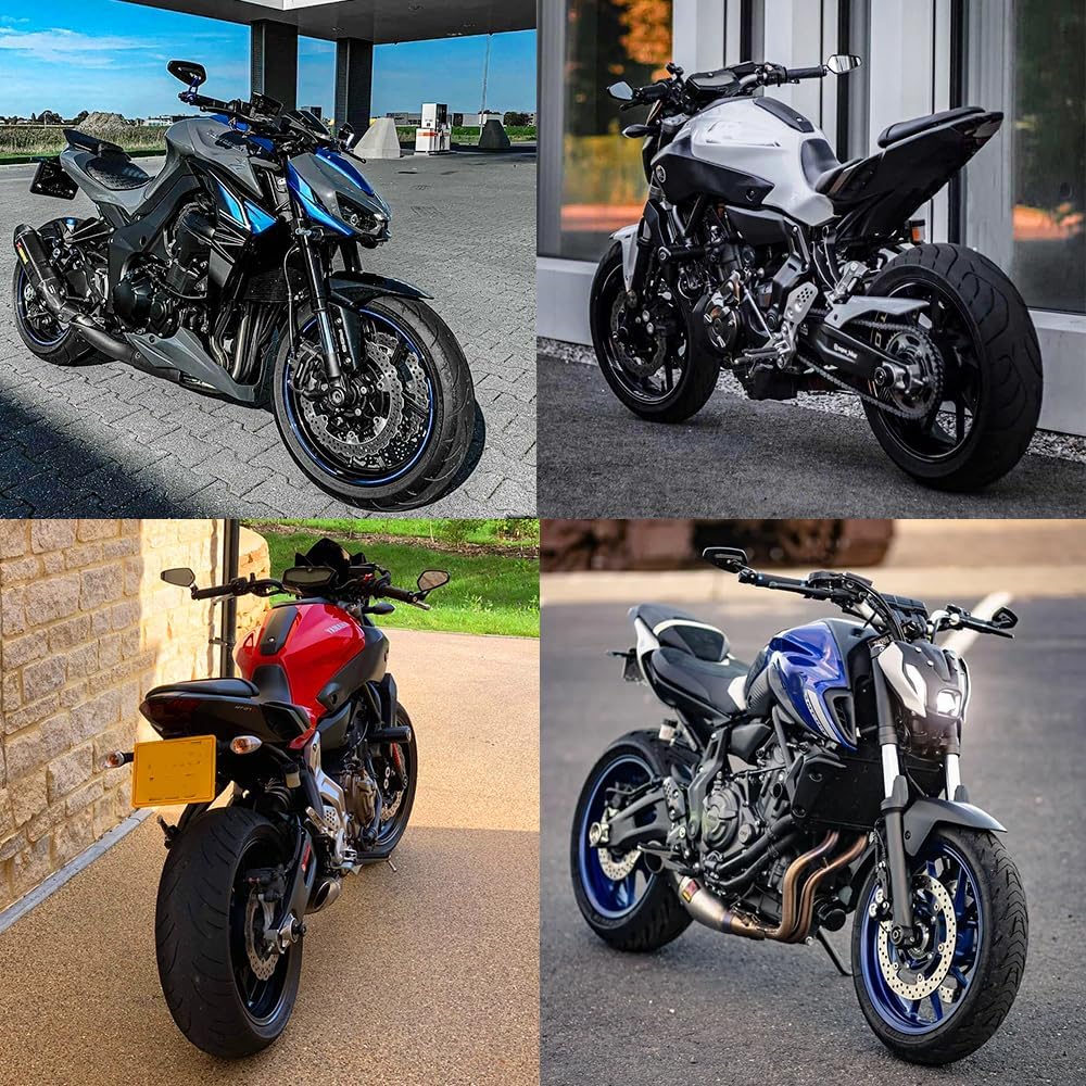 Motorcycl Universal 7/8" 22mm CNC Handlebar End Mirrors Compatible with Honda CBF125 CBF600 Kawasaki Z1000 Z750 Suzuki GSF600 GSF1250 Yamaha MT03 MT09