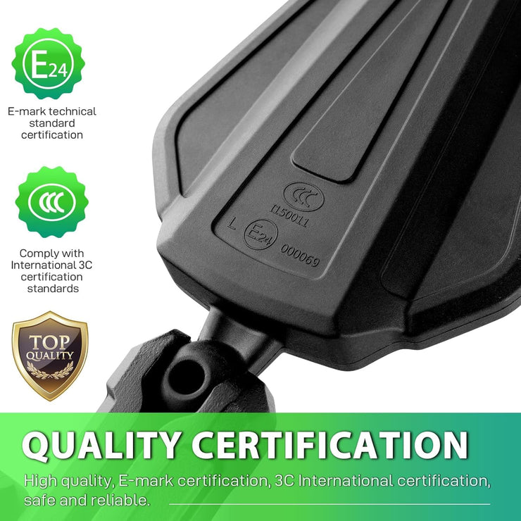 DREAMIZER Adventure Motorcycle Mirrors 8mm 10mm Motorbike Side Mirror, Universal 7/8" Handlebar Rear View Mirrors, Adjustable Double Roller ATV Mirror Compatible with Honda CRF Kawasaki Scooter