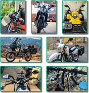 DREAMIZER Adventure Motorcycle Mirrors 8mm 10mm Motorbike Side Mirror, Universal 7/8" Handlebar Rear View Mirrors, Adjustable Double Roller ATV Mirror Compatible with Honda CRF Kawasaki Scooter