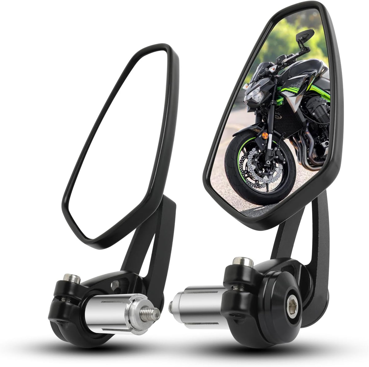 Motorcycl Universal 7/8" 22mm CNC Handlebar End Mirrors Compatible with Honda CBF125 CBF600 Kawasaki Z1000 Z750 Suzuki GSF600 GSF1250 Yamaha MT03 MT09