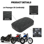 DREAMIZER Custom Motorcycle Rear Passenger Cushion, 8 Suction Cups Motorcycle Rear Seat Pad Compatible with Harley Sportster XL 883 1200 Dyna Softail Touring Cruiser Chopper Custom
