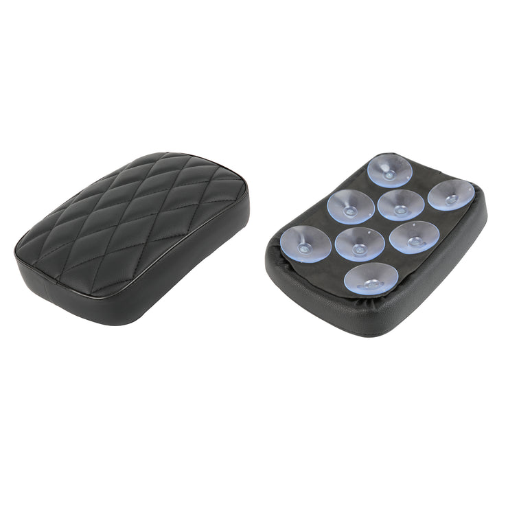 DREAMIZER Custom Motorcycle Rear Passenger Cushion, 8 Suction Cups Motorcycle Rear Seat Pad Compatible with Harley Sportster XL 883 1200 Dyna Softail Touring Cruiser Chopper Custom