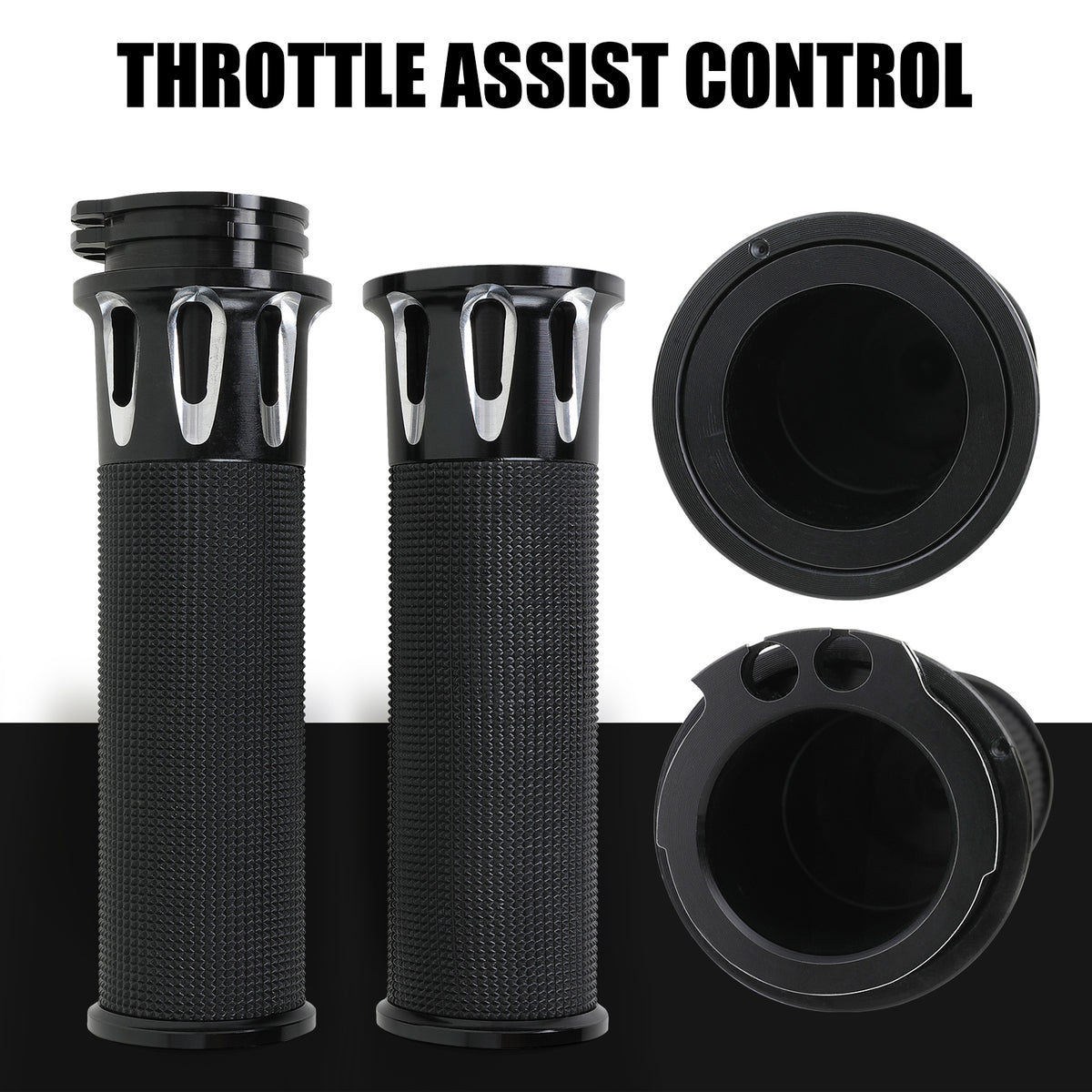 1" Black Motorcycle Handle Bar Hand Grips For Honda Shadow ACE Spirit VT750 1100