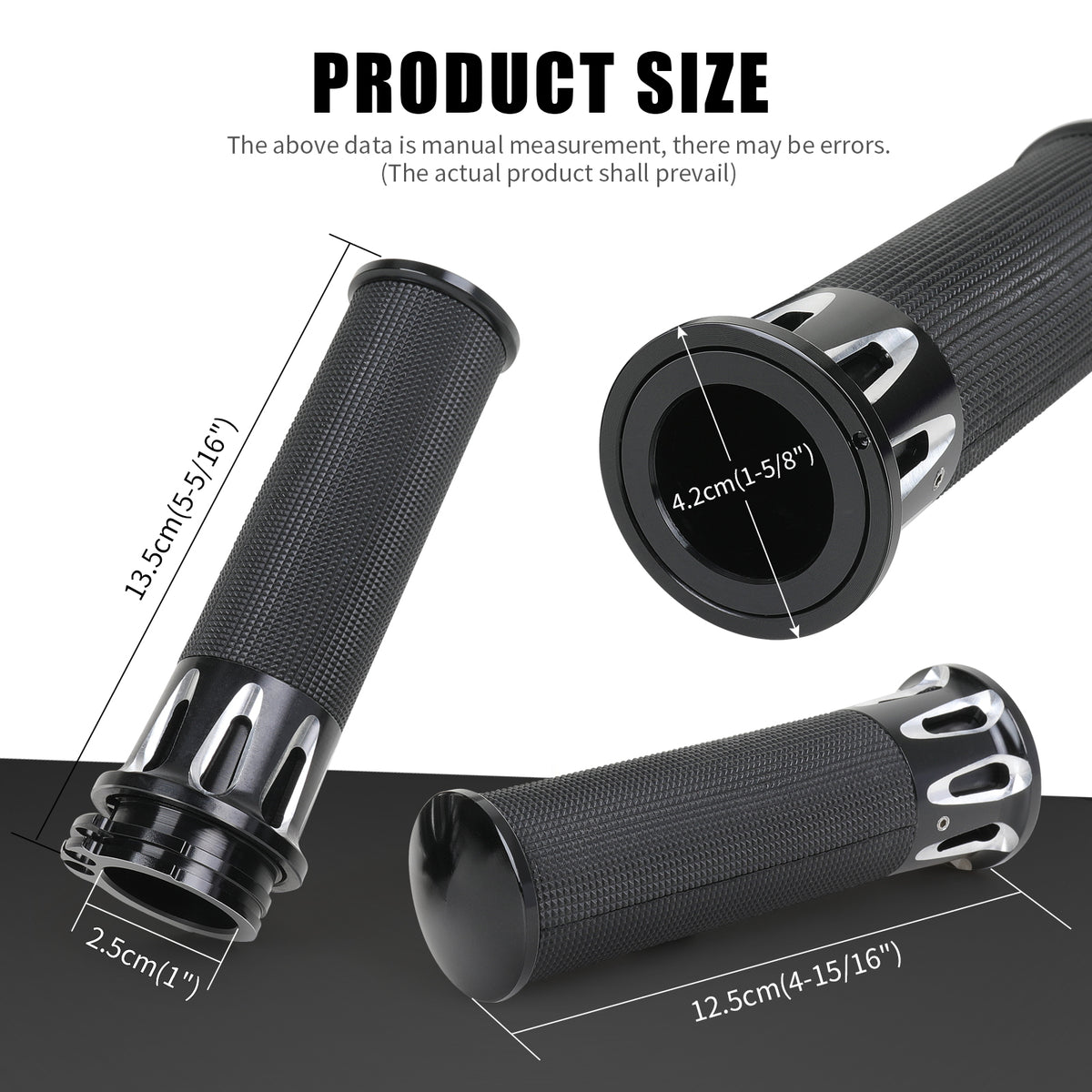 1" Black Motorcycle Handle Bar Hand Grips For Honda Shadow ACE Spirit VT750 1100