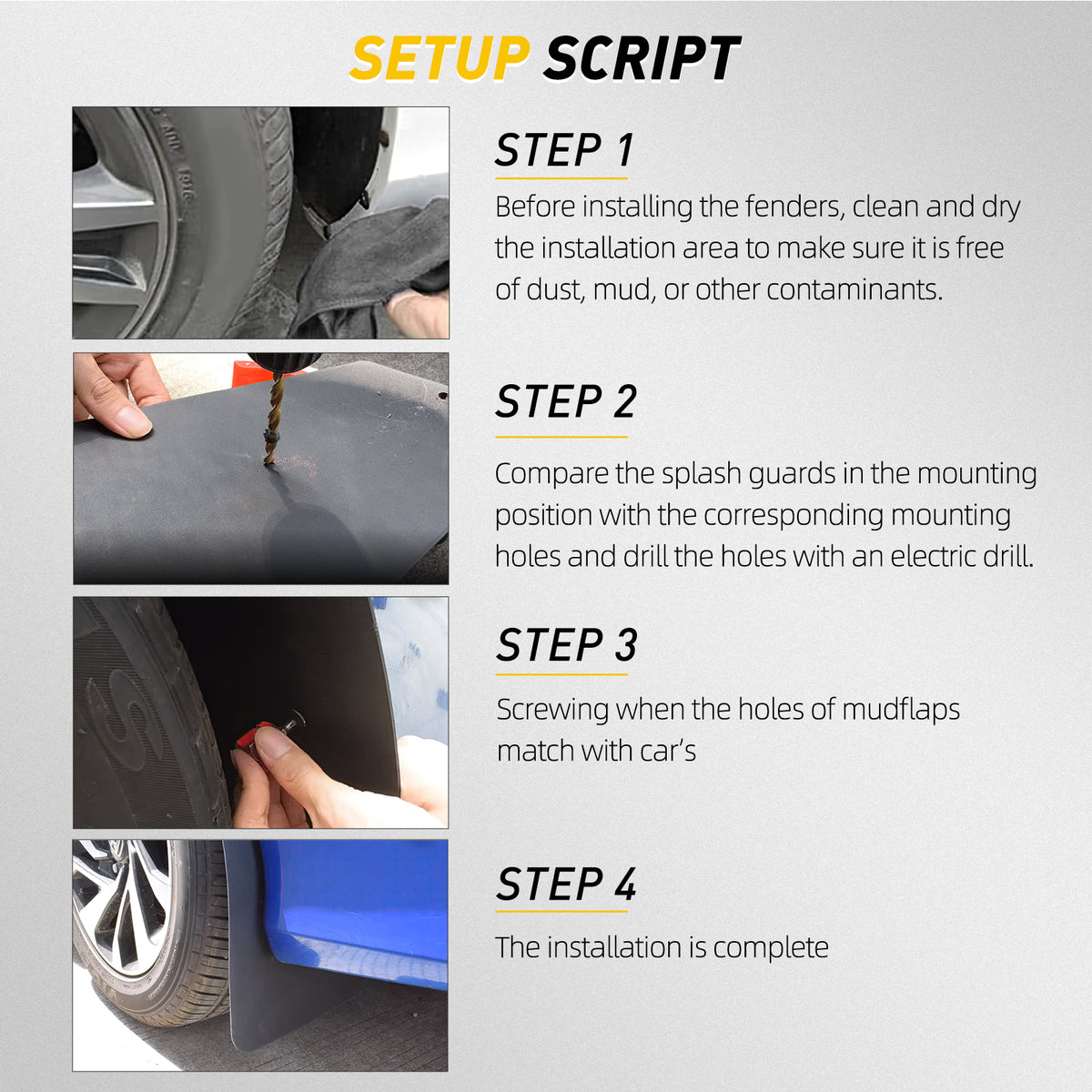 4For GMC Sierra 1500 2500 Mud Flaps Splash Guards Front Rear Mudguards Mudflaps
