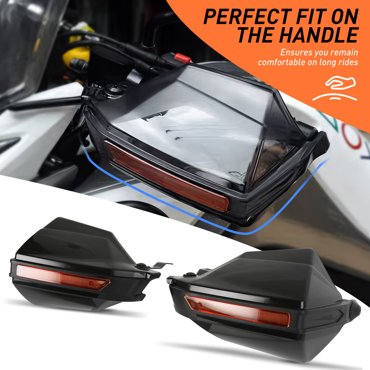 Motorcycle Universal 7/8" Hand Guard Handguard Shield Windproof Protector Bike
