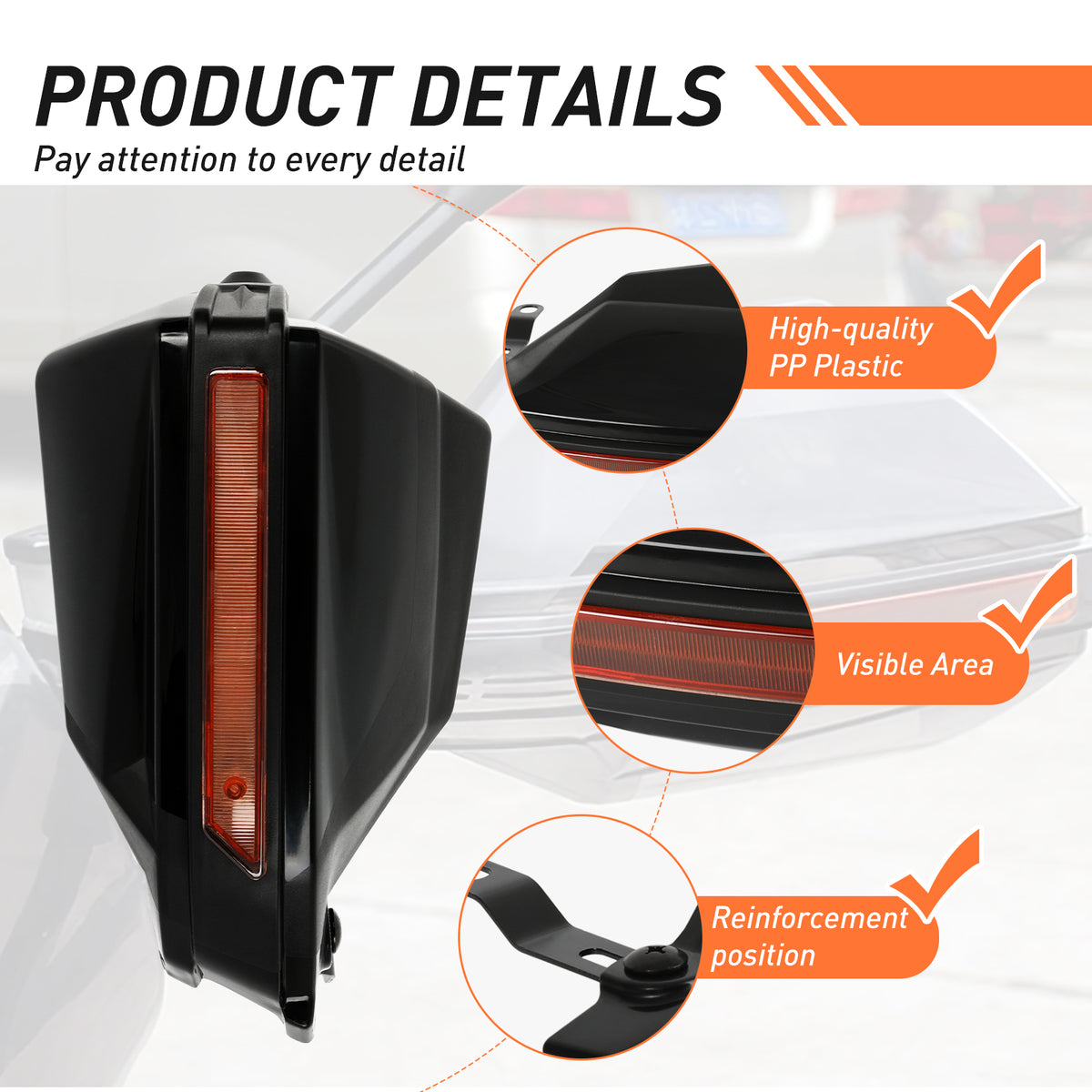 Motorcycle Universal 7/8" Hand Guard Handguard Shield Windproof Protector Bike