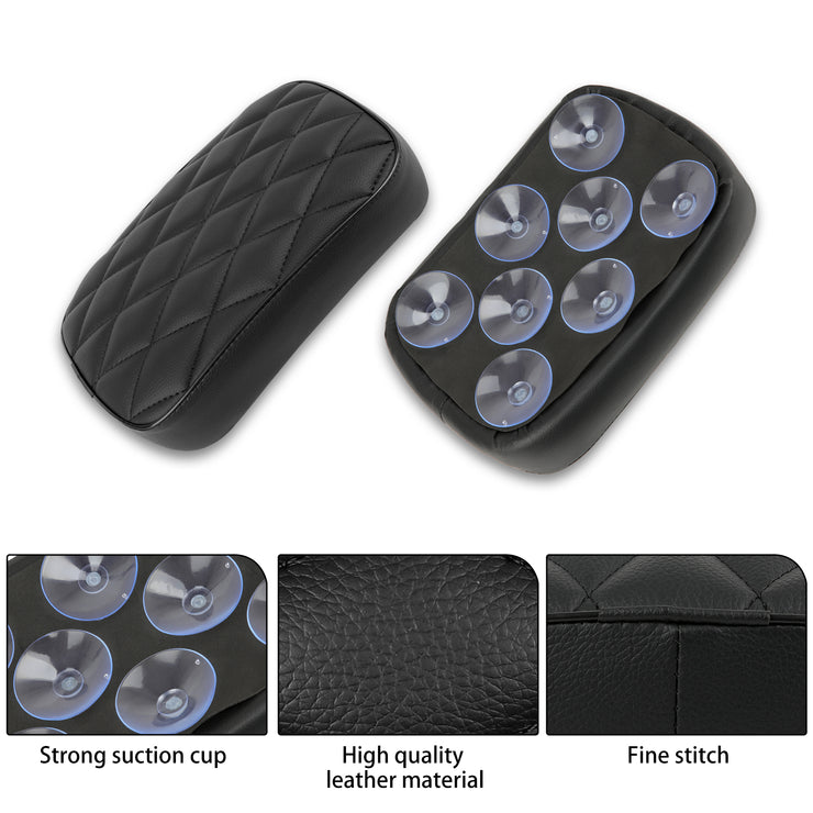 DREAMIZER Custom Motorcycle Rear Passenger Cushion, 8 Suction Cups Motorcycle Rear Seat Pad Compatible with Harley Sportster XL 883 1200 Dyna Softail Touring Cruiser Chopper Custom