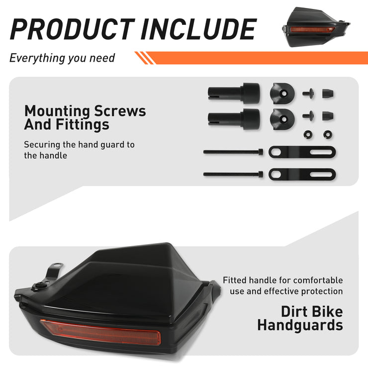 Motorcycle Universal 7/8" Hand Guard Handguard Shield Windproof Protector Bike