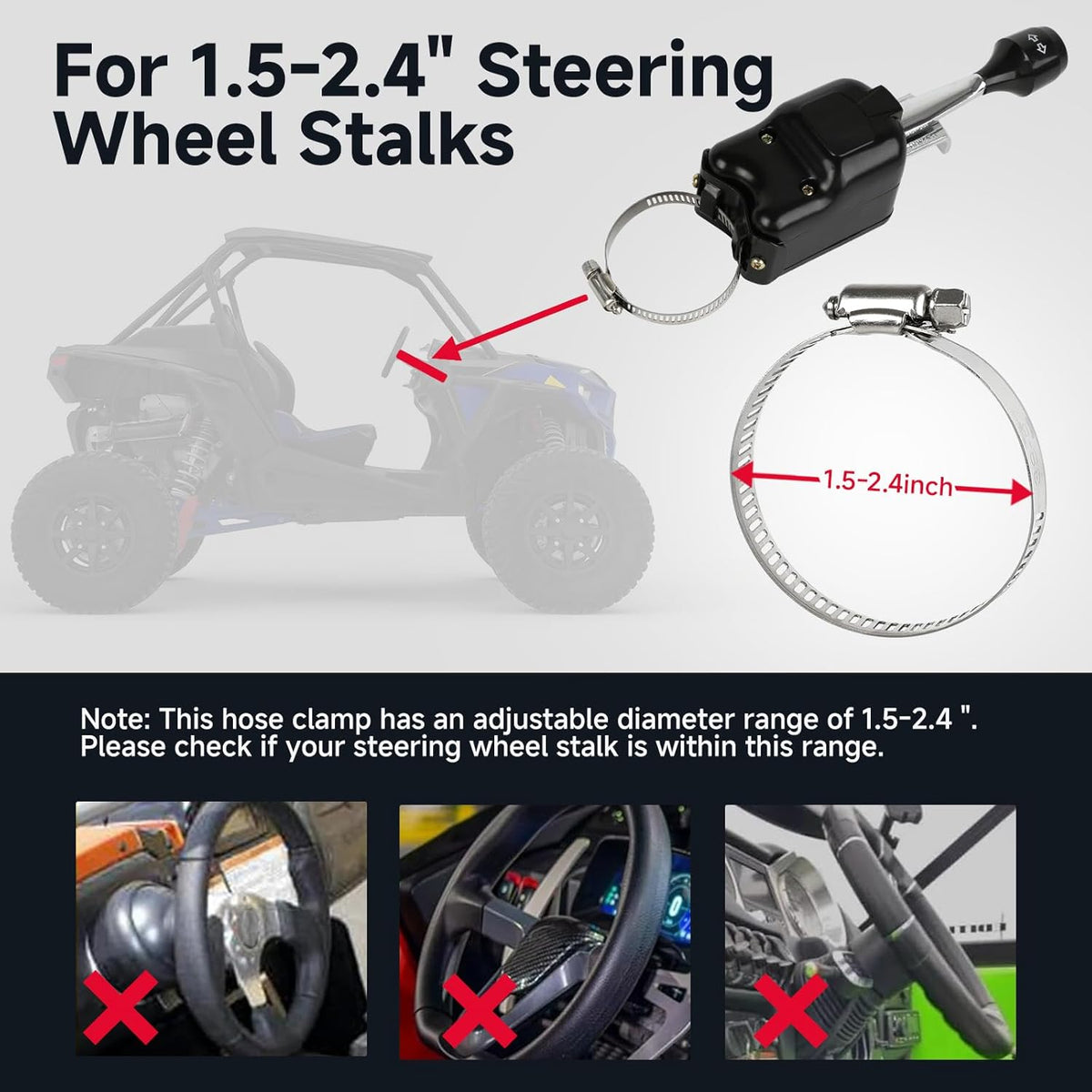 UTV Turn Signal Kit with Horn, Plug and Play, Pre-Wired, ATV Blinker with Lever Column Switch