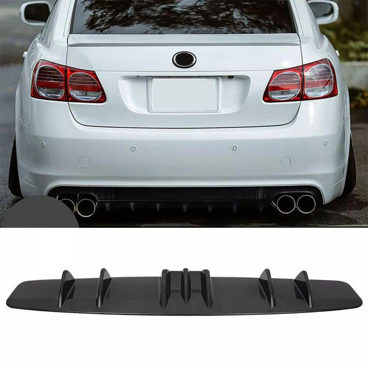 For Lexus IS ES GS 300 350 450 Gloss Rear Bumper Spoiler Diffuser Splitter 7-Fin
