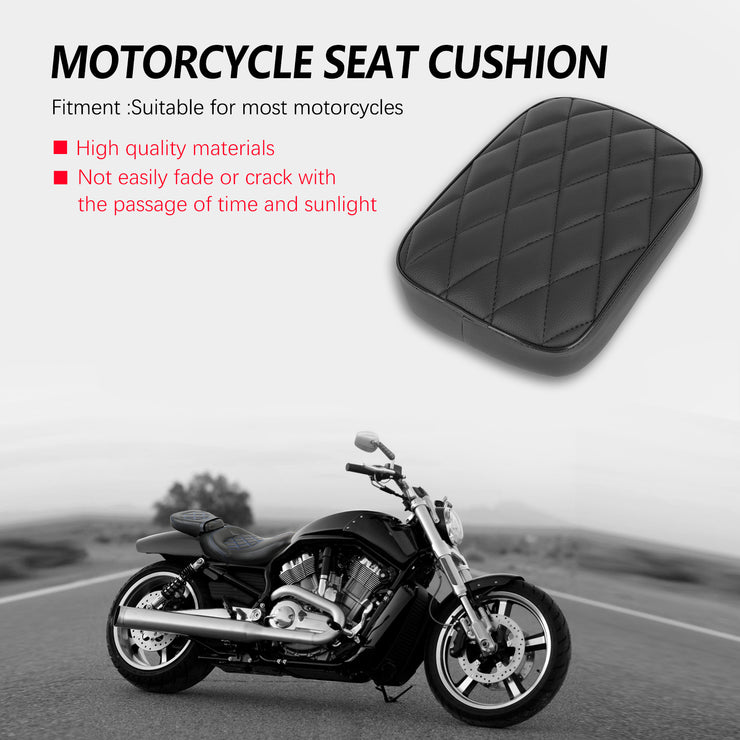 DREAMIZER Custom Motorcycle Rear Passenger Cushion, 8 Suction Cups Motorcycle Rear Seat Pad Compatible with Harley Sportster XL 883 1200 Dyna Softail Touring Cruiser Chopper Custom