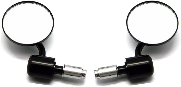 Custom Motorcycle CNC Handle Bar End Rearview Side Mirrors 3"Round 7/8" 22 mm Compatible with Honda Yamaha Suzuki Kawasaki Aprilia Derbi Ducati Gilera ATV