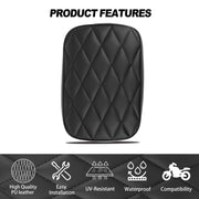 DREAMIZER Custom Motorcycle Rear Passenger Cushion, 8 Suction Cups Motorcycle Rear Seat Pad Compatible with Harley Sportster XL 883 1200 Dyna Softail Touring Cruiser Chopper Custom
