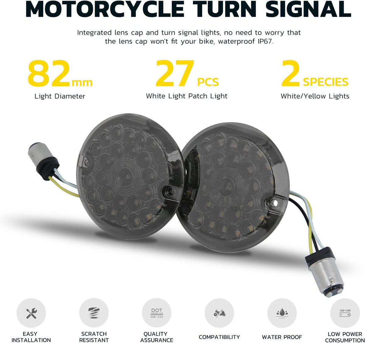 3-1/4" 1157 LED Turn Signals Blinker Lights For Harley Road King Electra Glide