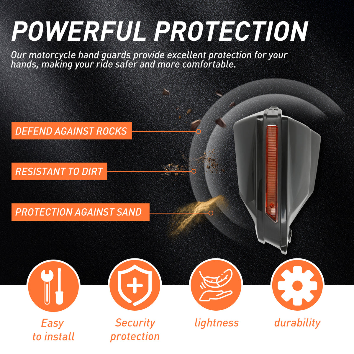 Motorcycle Universal 7/8" Hand Guard Handguard Shield Windproof Protector Bike