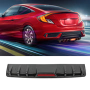 For Ford Mustang 1999-2004 Rear Bumper Diffuser Lip LED Tail Brake Light Carbon