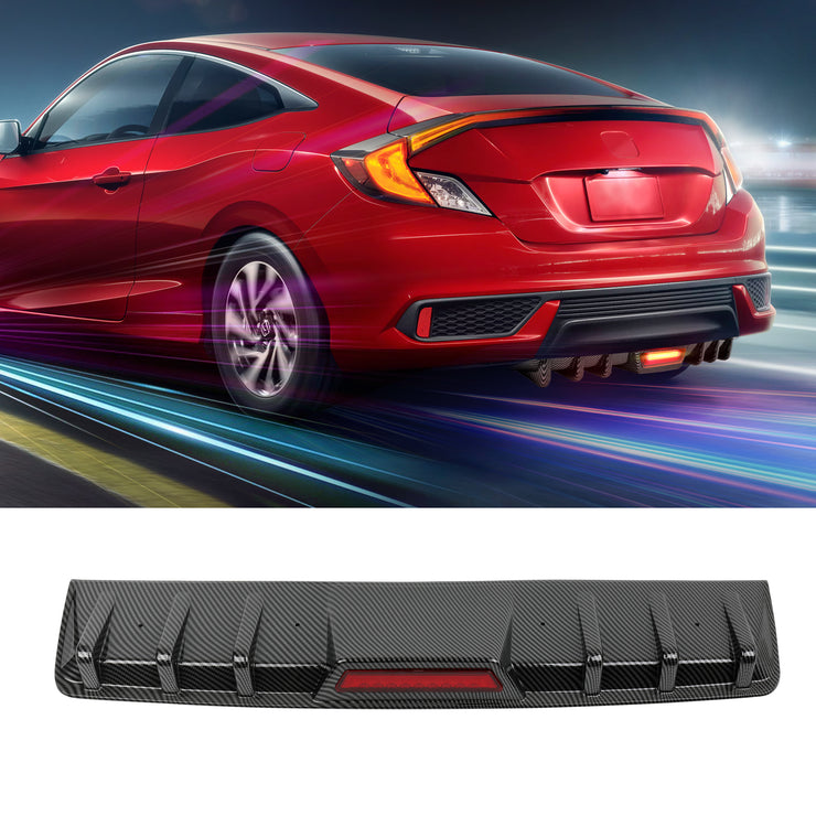 For Ford Mustang 1999-2004 Rear Bumper Diffuser Lip LED Tail Brake Light Carbon