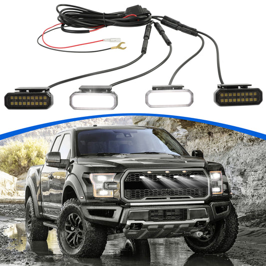 Smoked Raptor White LED Front Grille Grill Light Kits For Ram 1500 2500
