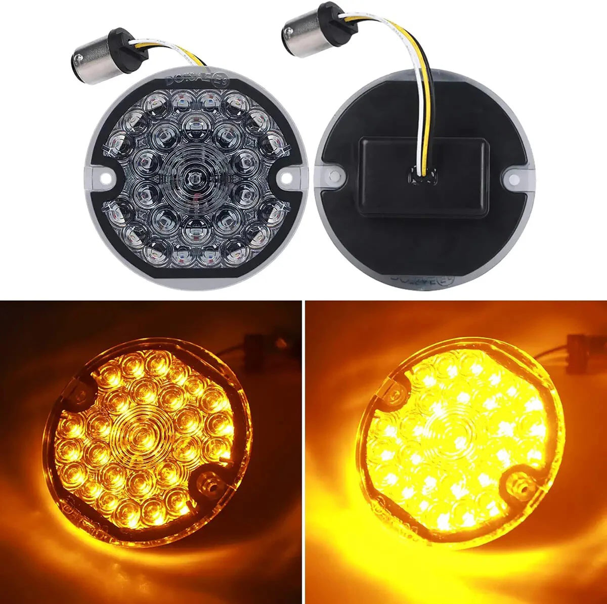 3-1/4" 1157 LED Turn Signals Blinker Lights For Harley Road King Electra Glide