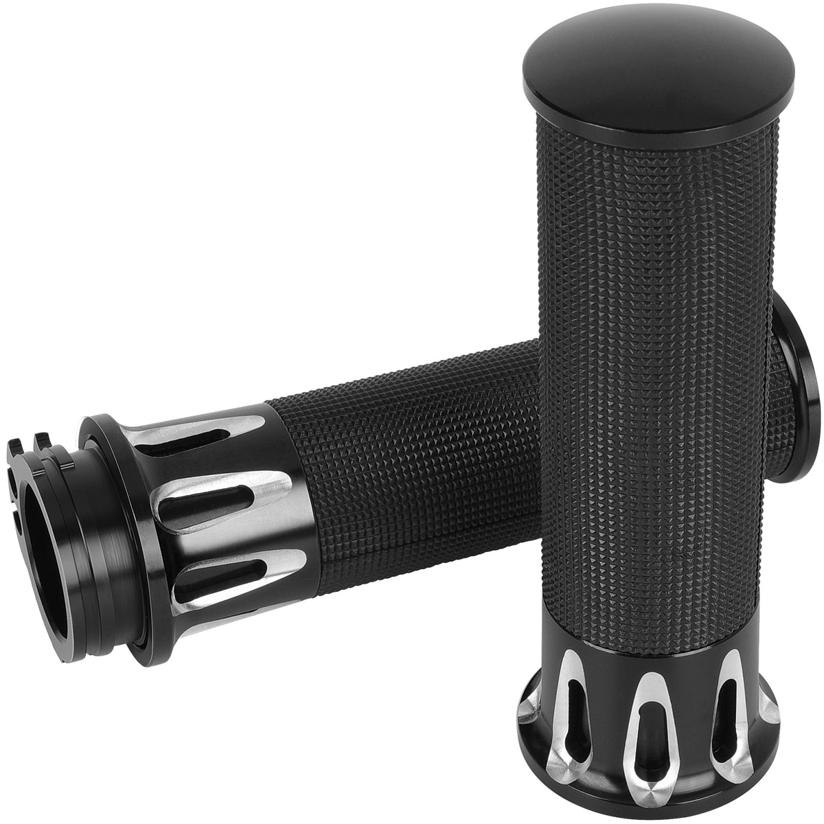 1" Black Motorcycle Handle Bar Hand Grips For Honda Shadow ACE Spirit VT750 1100