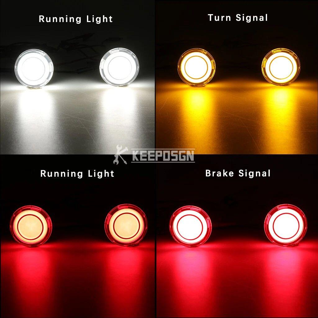 2pcs 1157 LED Turn Signals Dual-Contact 2" Smoke Lens For Harley Sportster 883