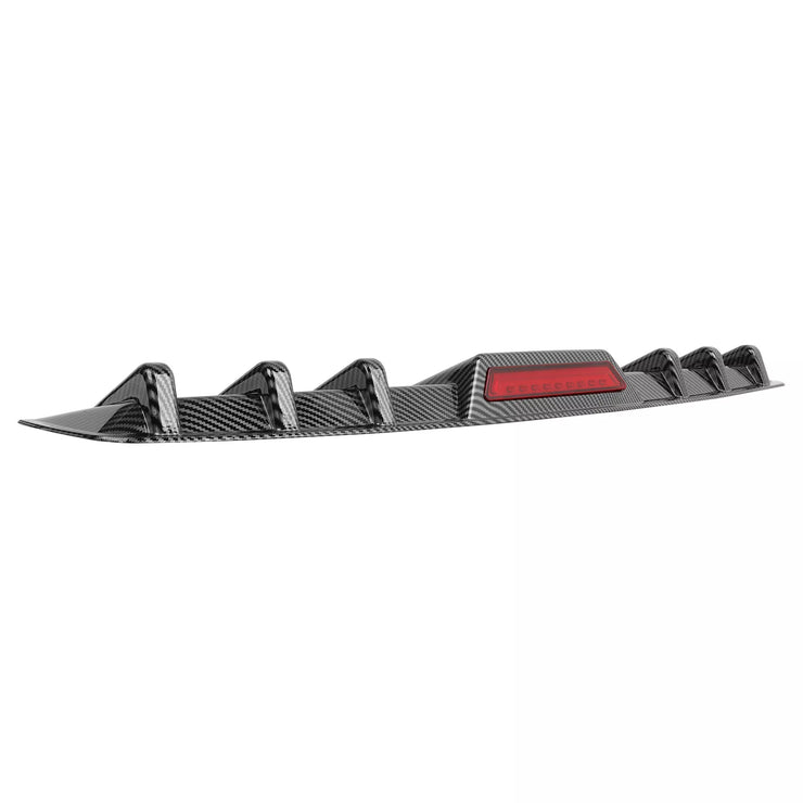 For Toyota Camry SE XSE LE TRD Carbon Fiber Rear Bumper Diffuser w/ LED Light