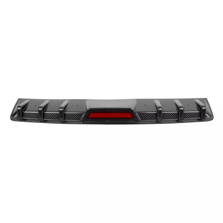 For Toyota Camry SE XSE LE TRD Carbon Fiber Rear Bumper Diffuser w/ LED Light