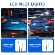 For Toyota Camry SE XSE LE TRD Carbon Fiber Rear Bumper Diffuser w/ LED Light