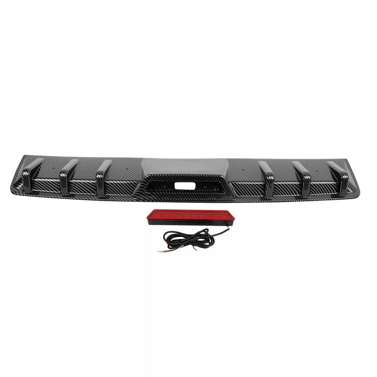 For Toyota Camry SE XSE LE TRD Carbon Fiber Rear Bumper Diffuser w/ LED Light