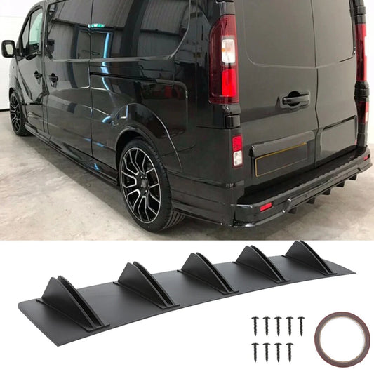 For Vauxhall Opel Vivaro Gloss Rear Bumper Spoiler Diffuser Splitter 10-Fins Lip