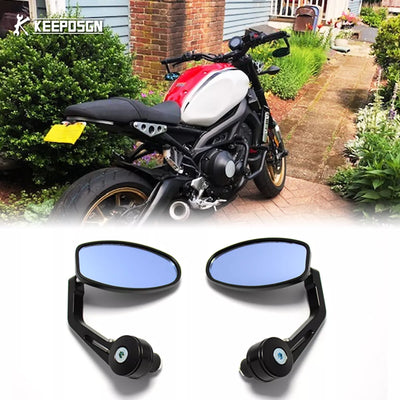 Pair 7/8" 22mm Bar End Mirrors Anti-Glare Rearview For Yamaha XSR900 XSR 700 125