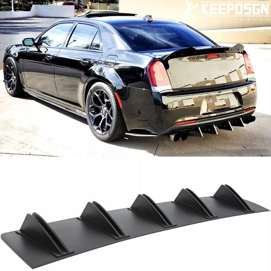 For Chrysler 300 300C Rear Lip Bumper Diffuser Shark 5 Fin Wing Spoiler Splitter