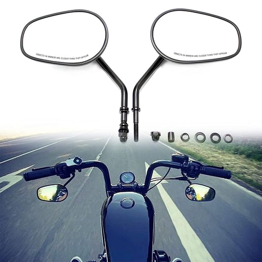 Dreamizer M8 Motorcycle Teardrop Rearview Mirrors Black